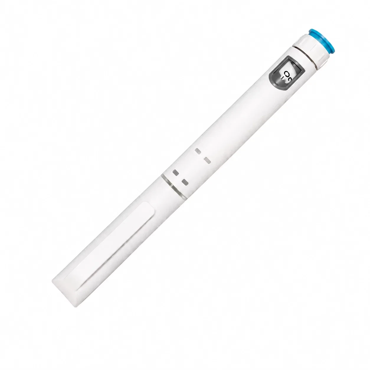 White disposable peptide pen with colour coded end cap